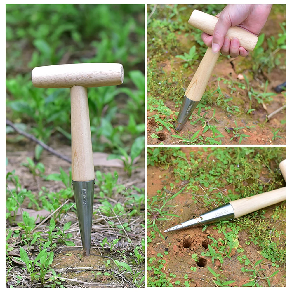 Home Gardening Wooden Planting Seeds And Bulbs Tools Hand Digger Seedling Remover Seedling Lifter Seed Planter Tool thumbnail 5