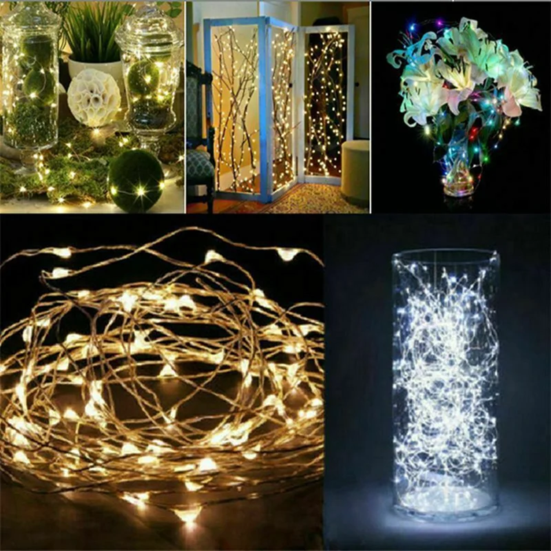 1Pack Fairy Light String Led Copper Wire String Light 1/2/3/5/10M Battery Powered For Bedroom Garden Party Wedding Decoration thumbnail 3