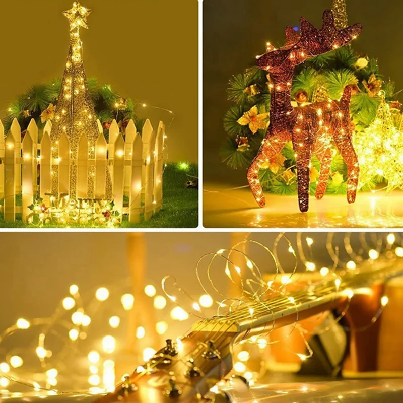 1Pack Fairy Light String Led Copper Wire String Light 1/2/3/5/10M Battery Powered For Bedroom Garden Party Wedding Decoration thumbnail 2