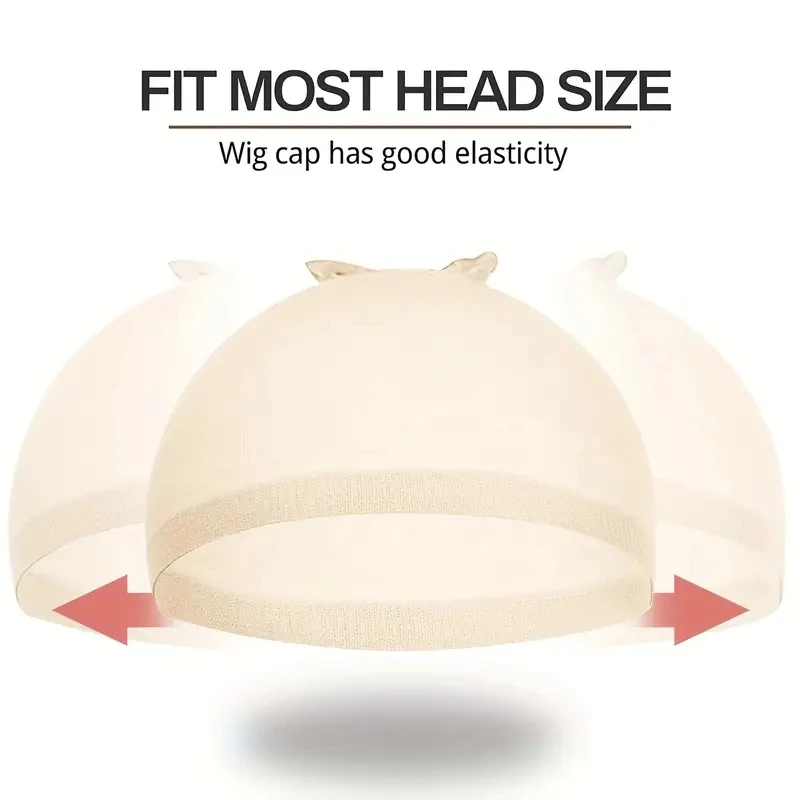 Aircabin 2/6/10/20/50pcs Wig Cap,Stretchy Nylon Wig Caps Nude Wig Caps Stocking Caps For Wigs Beige Wig Cap(Flesh Colored 2pcs) thumbnail 6