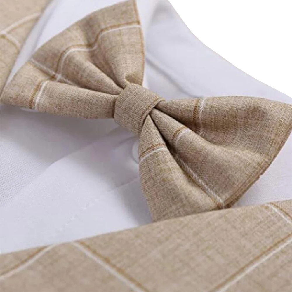 3-24M Formal Anniversary Dress Toddler Child Cotton Party Suit Infant Plaid Outfit Clothes Newborn Boy Vest Romper Baby Birthday thumbnail 4