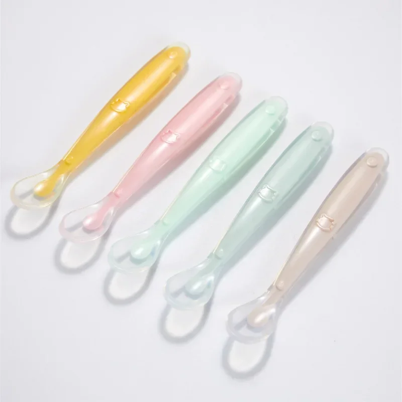 Soft Silicone Baby Spoon Toddler Complementary Food Feeding Training Spoon for Infants Soft Tip Spoon Children's Tableware thumbnail 2