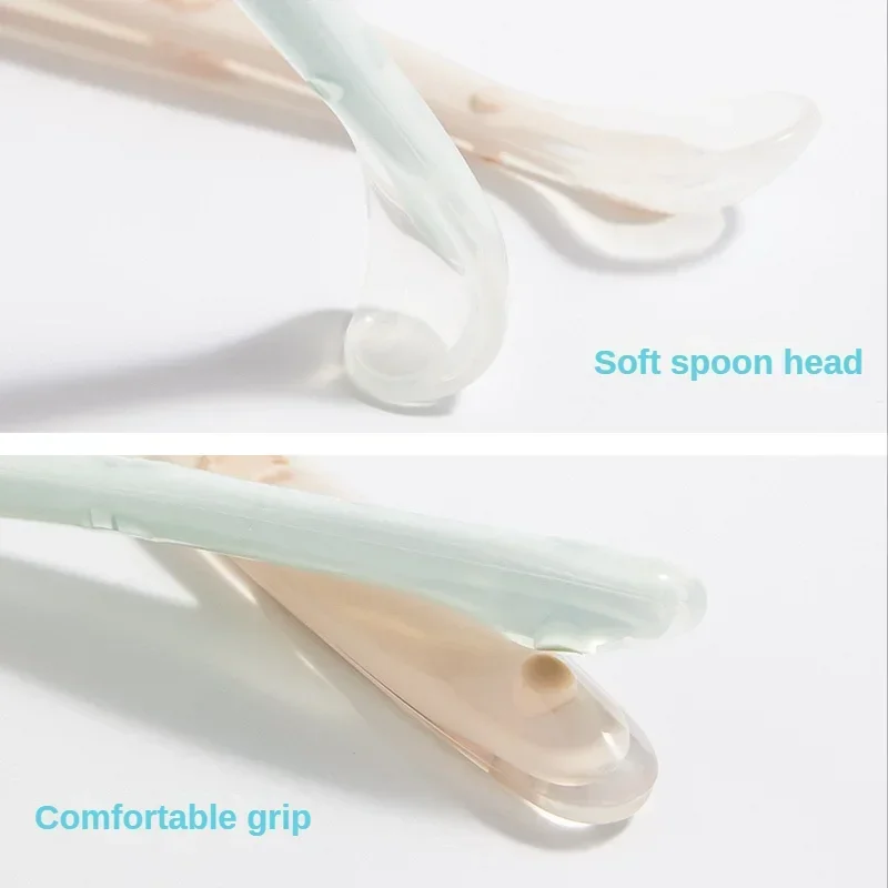 Soft Silicone Baby Spoon Toddler Complementary Food Feeding Training Spoon for Infants Soft Tip Spoon Children's Tableware thumbnail 4