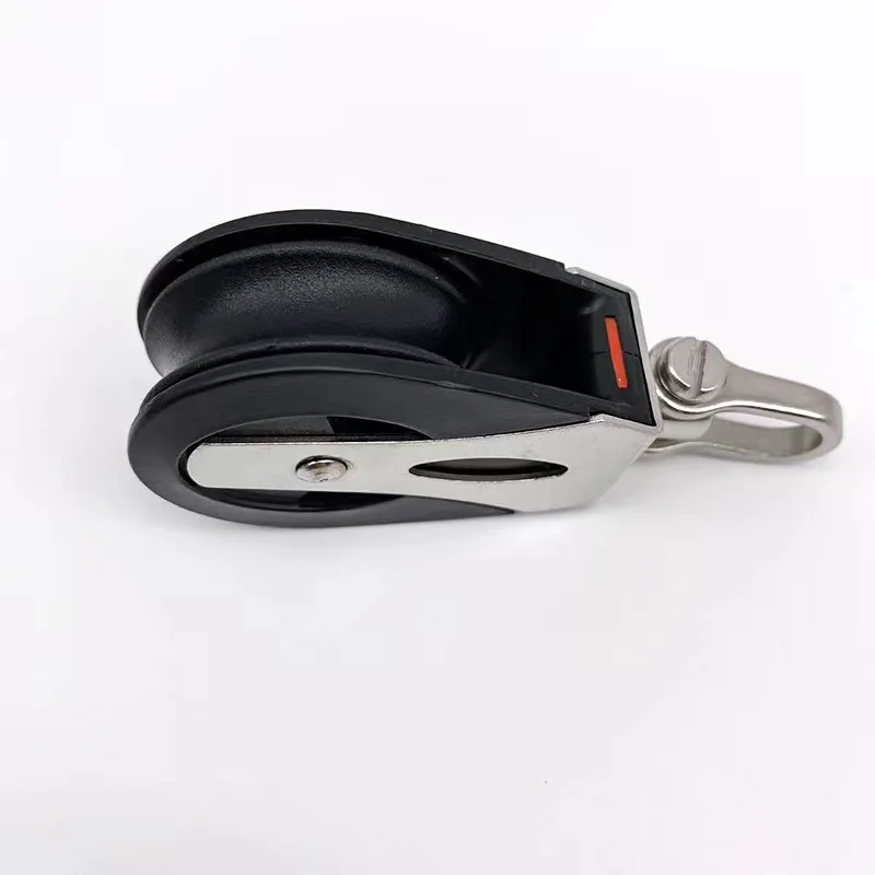 Universal 316 Steel 1500Lbs Load Head Single Pulley Nylon Sailboat Plain Bearing Sheave Block Marine Rope Runner Boat Accessory thumbnail 5