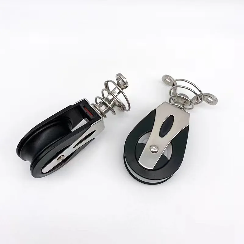 Universal 316 Steel 1500Lbs Load Head Single Pulley Nylon Sailboat Plain Bearing Sheave Block Marine Rope Runner Boat Accessory thumbnail 2