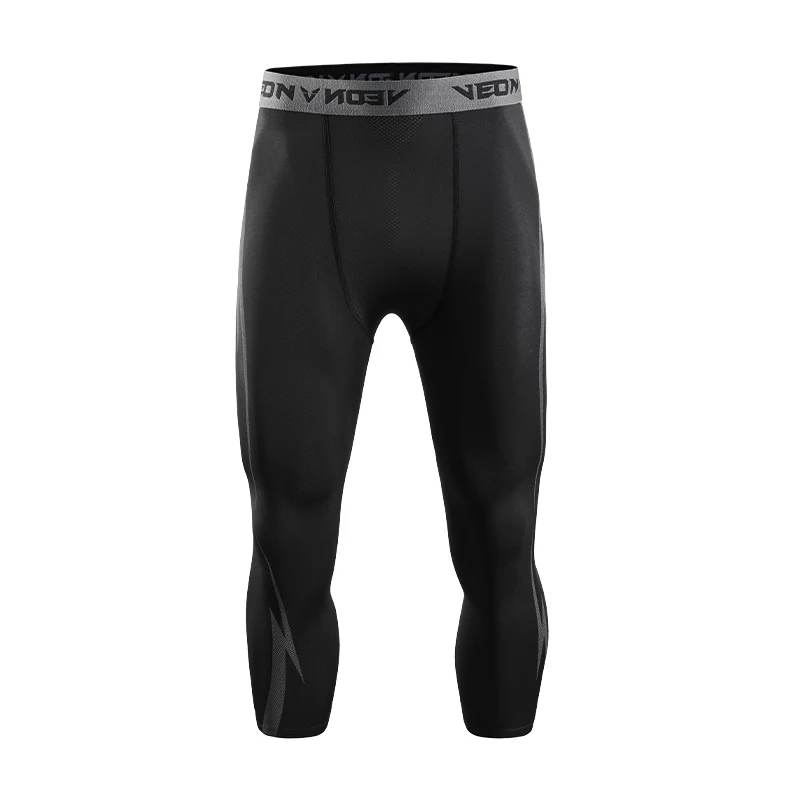 Mens 3/4 Compression Pants Cool Dry Capri Athletic Leggings Sports Baselayer Running Tights for Gym Workout thumbnail 4