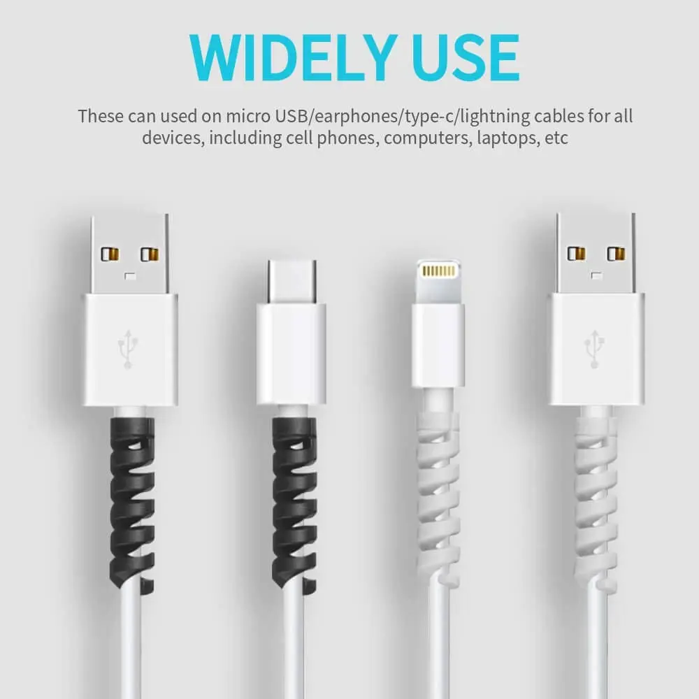 Charging Cable Protector For Phones Cable holder Ties cable winder Clip For Mouse USB Charger Cord management cable organizer thumbnail 2