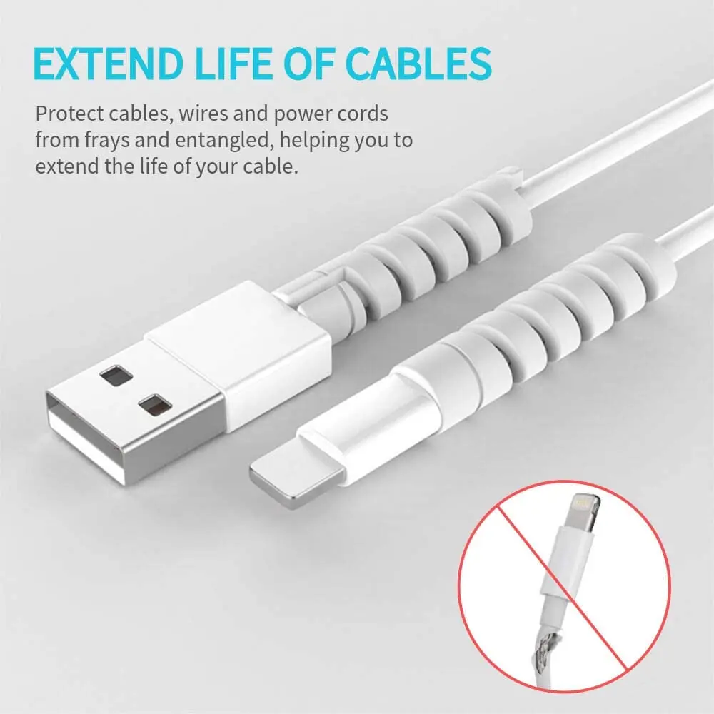 Charging Cable Protector For Phones Cable holder Ties cable winder Clip For Mouse USB Charger Cord management cable organizer thumbnail 3