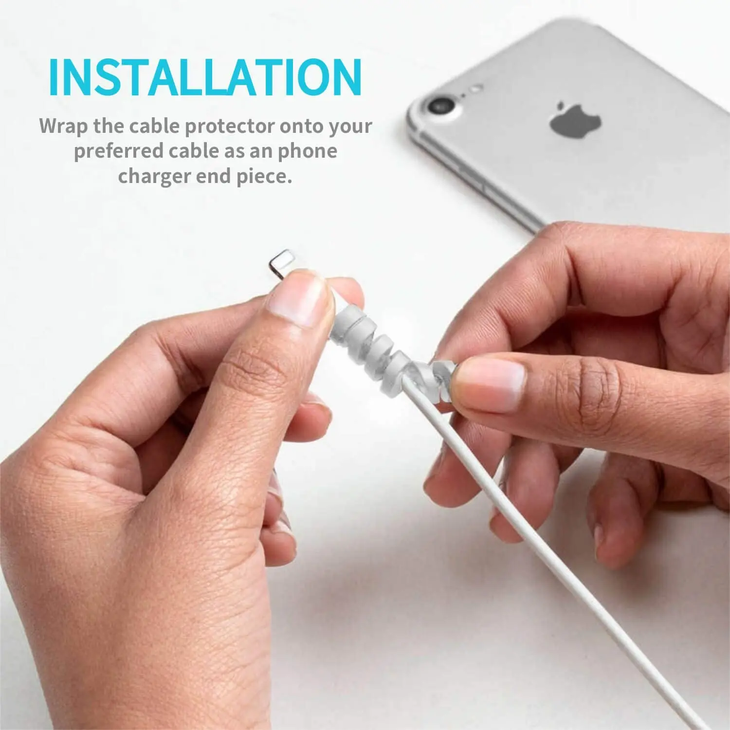 Charging Cable Protector For Phones Cable holder Ties cable winder Clip For Mouse USB Charger Cord management cable organizer thumbnail 4