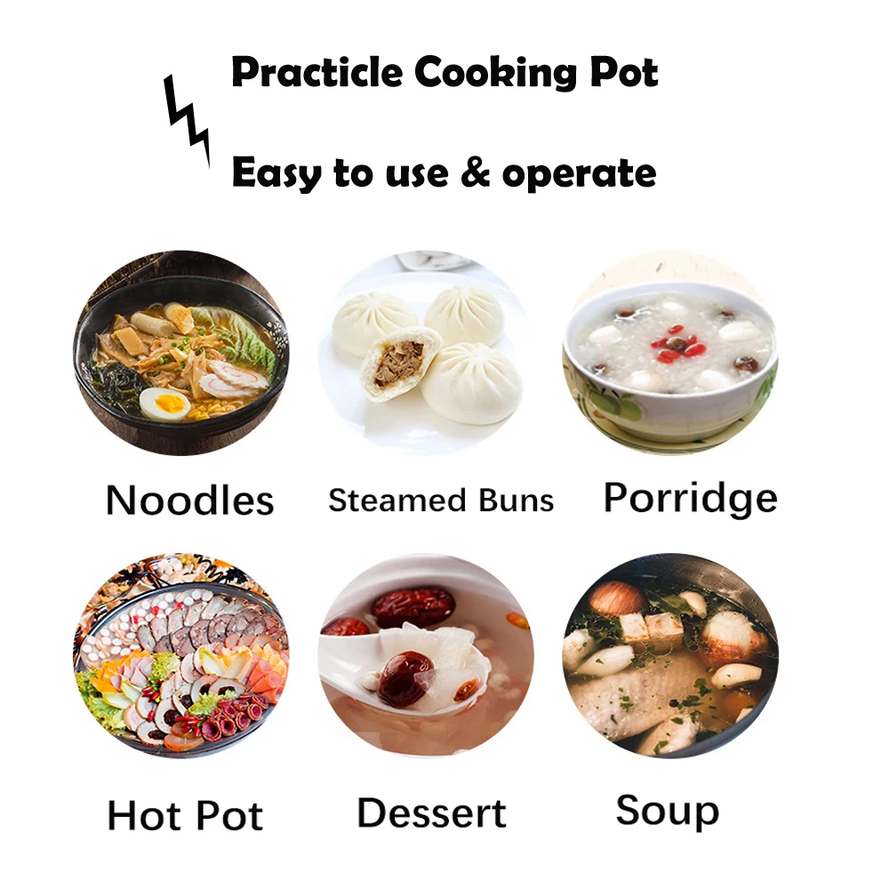 Electric Cooker Home Multifunction Hot Pot 1-2 People Heating Pan Cooking Pot Machine Mini Rice Cooker Kitchen Appliances thumbnail 4