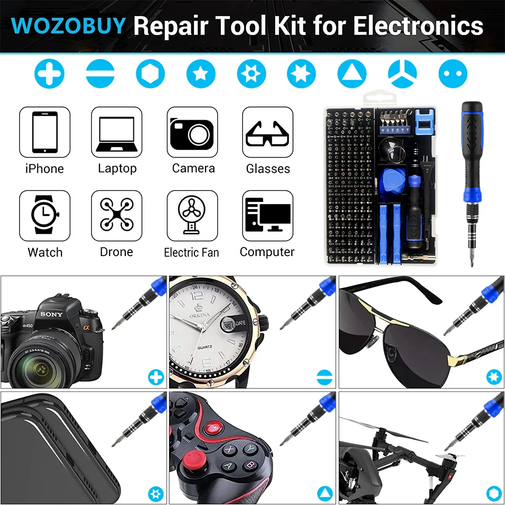 115/122/160 In 1 Precision Screwdriver Sets, Computer Repair Kit with Mini Wrench and Screw Remover,For Tablets,Watches,Iphones thumbnail 5