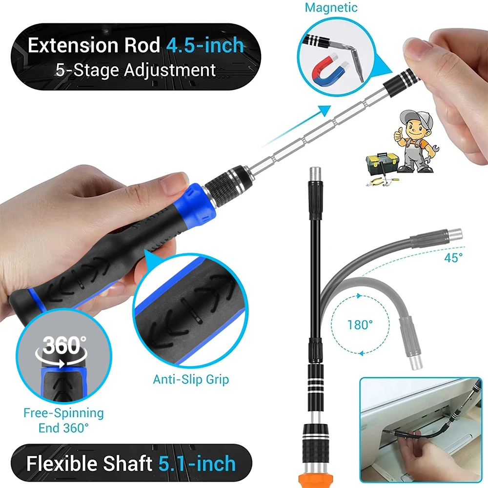 115/122/160 In 1 Precision Screwdriver Sets, Computer Repair Kit with Mini Wrench and Screw Remover,For Tablets,Watches,Iphones thumbnail 3