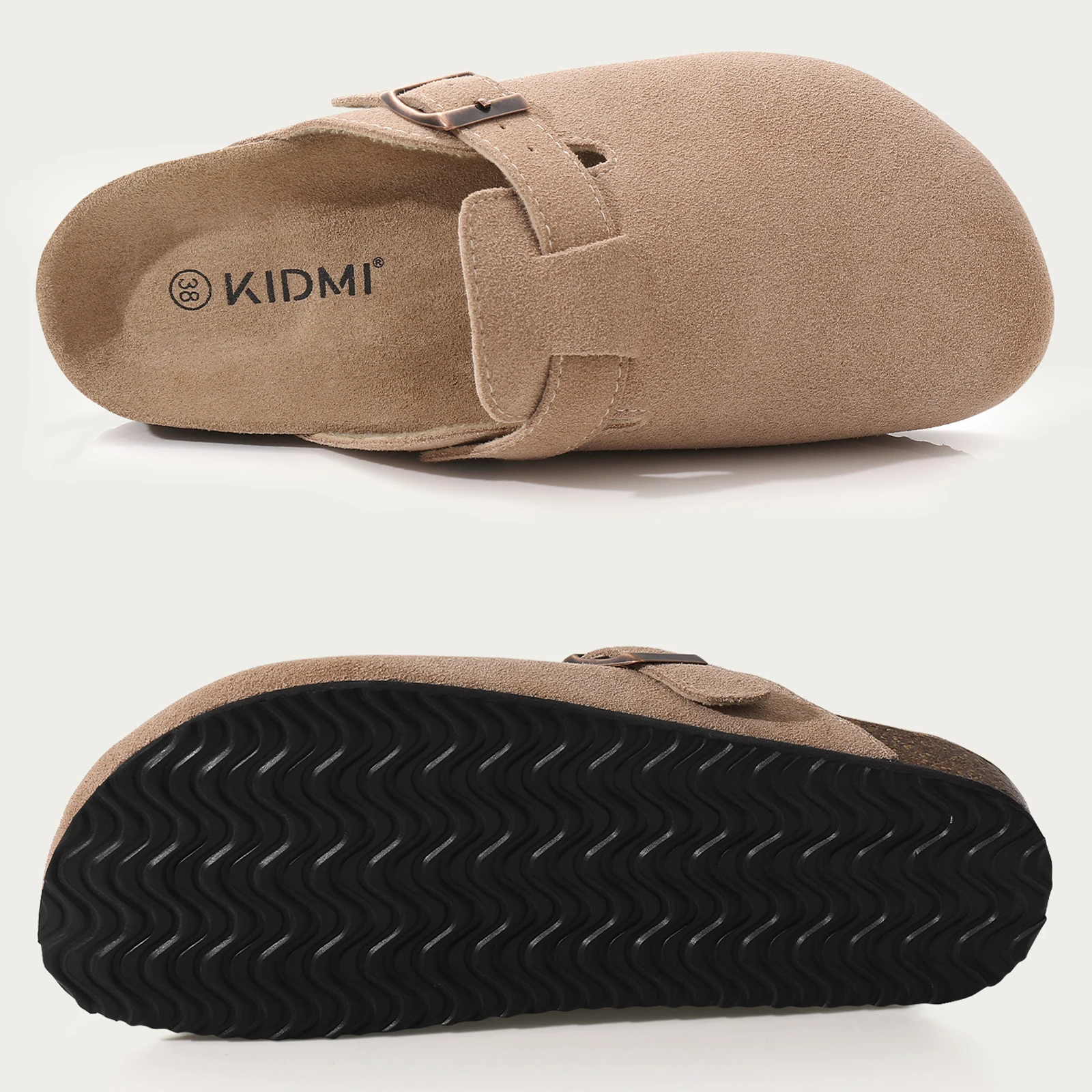 Litfun New Women Clogs For Women Fashion Cork Suede Mules Slipper Classic Cork Antislip For Outdoor Slippers With Arch Support thumbnail 4