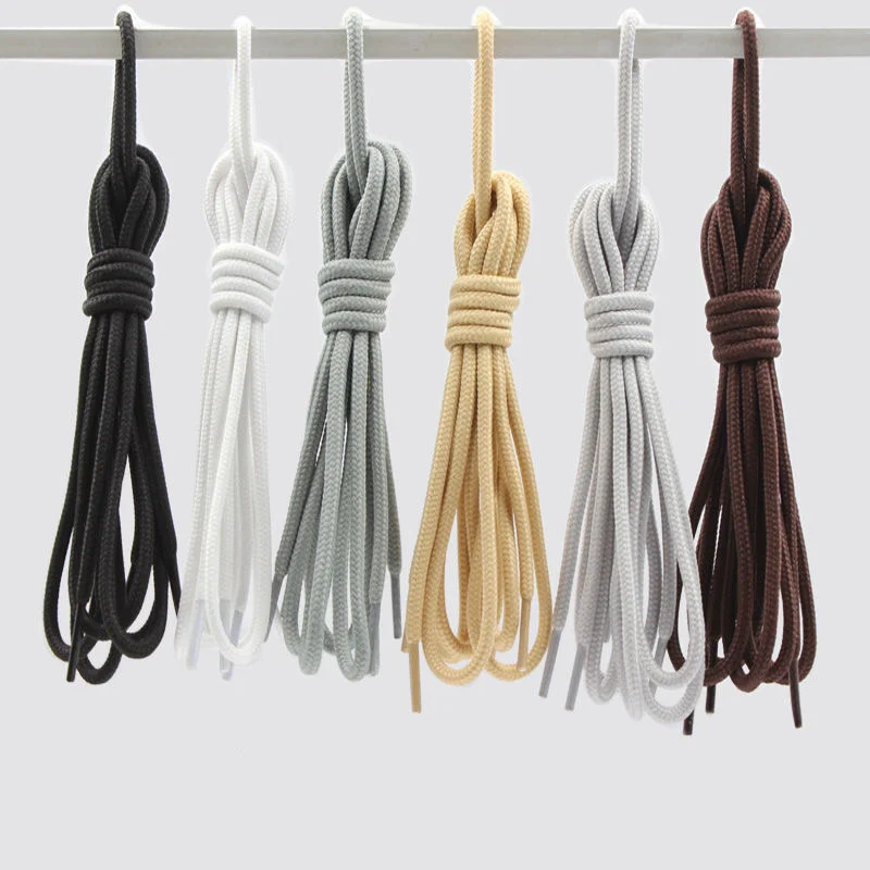 2pcs/ Pair Round Solid Polyester Black Brown Shoelaces For Marten Boot Women Men Outdoor Hiking Boots Sports Shoes Lace Strings thumbnail 5