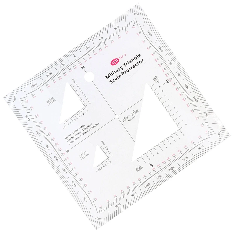 5x5'' Military MGRS Coordinate Scale Map Reading and Land Navigation Topographical Map Scale Protractor 3 Kinds of Scale thumbnail 2