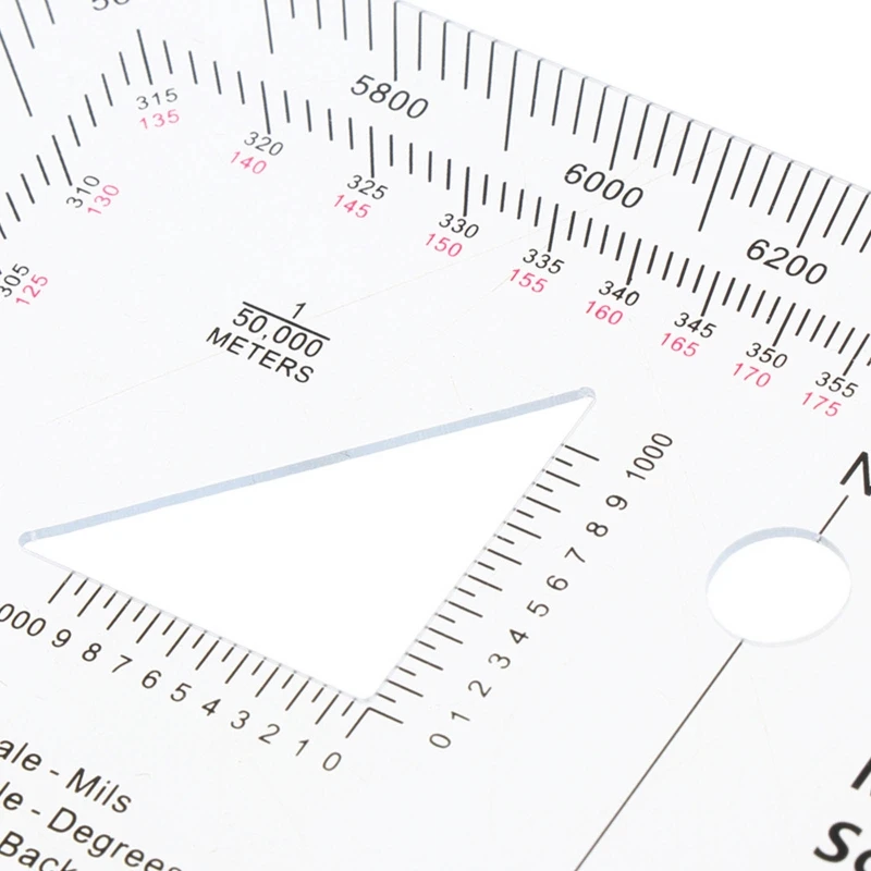 5x5'' Military MGRS Coordinate Scale Map Reading and Land Navigation Topographical Map Scale Protractor 3 Kinds of Scale thumbnail 3