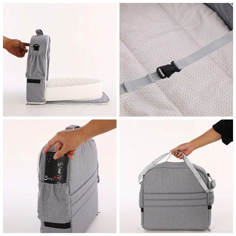 Baby Travel Cot with Net Foldable Baby Tent Washable Crib Bionic Travel Bed Breathable Cradle Cot thumbnail 3