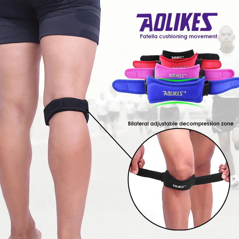 1PCS Adjustable Knee Patellar Tendon Support Strap Band Knee Support Brace Pads for Running basketball Outdoor Sport thumbnail 5