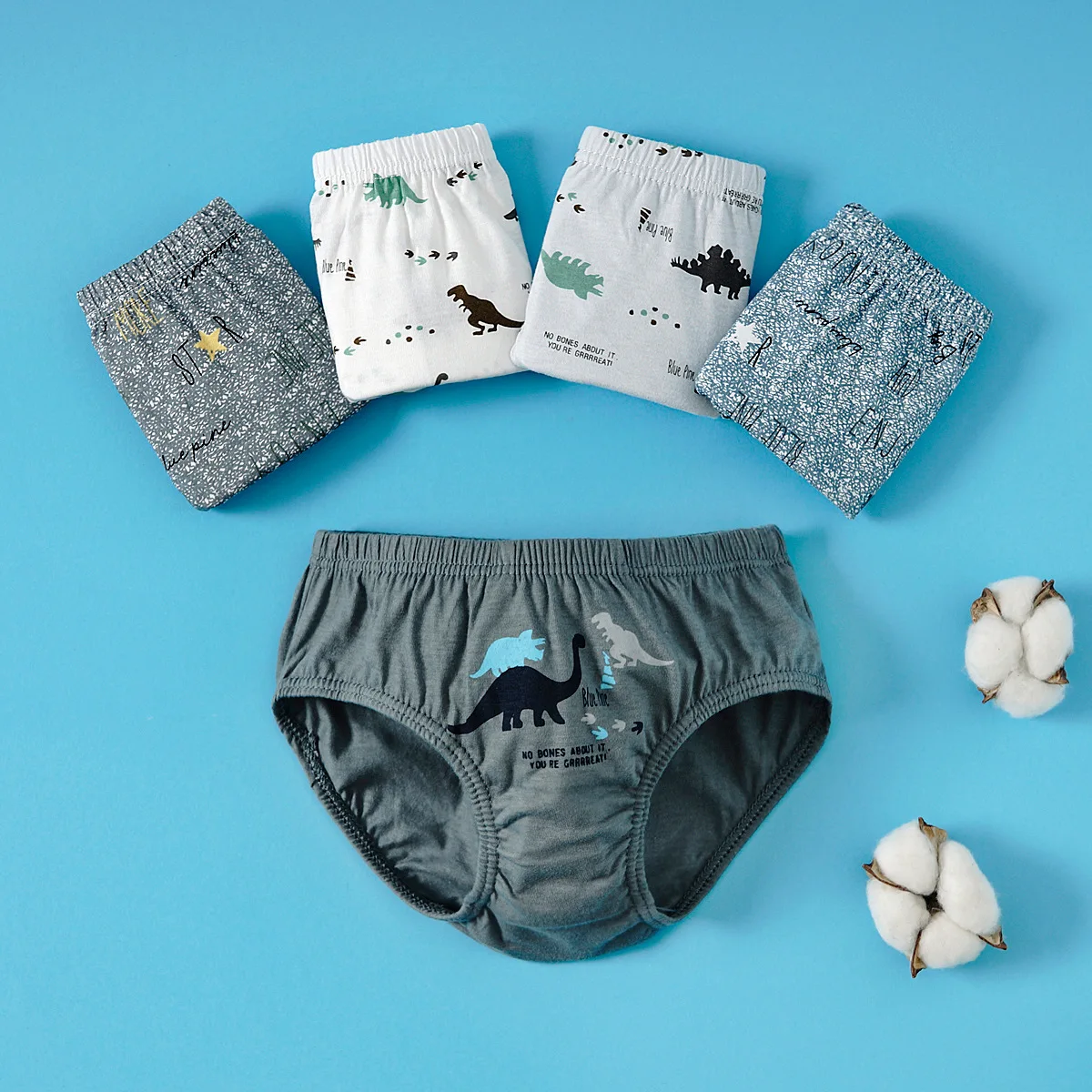5pcs/lot Boys Cotton Boxer Briefs Cute Dinosaur Cartoon Print Kids Underwear Baby Boy Shorts Breathable Toddlers Underpants thumbnail 6
