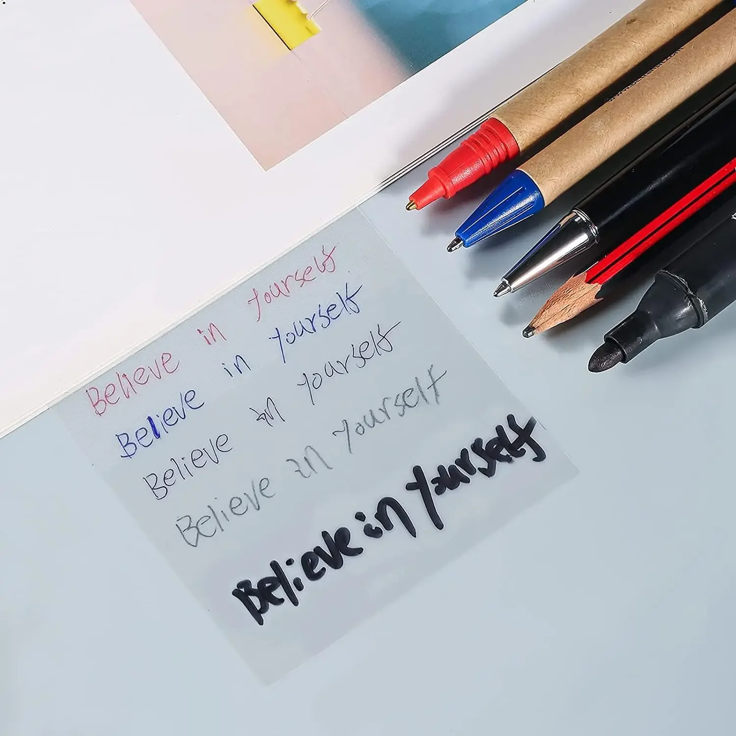 150pcs Transparent Sticky Notes Self-Stick Note Pad Clear Notes Self Adhesive Removable for Studying Writing in Text Book Office thumbnail 4