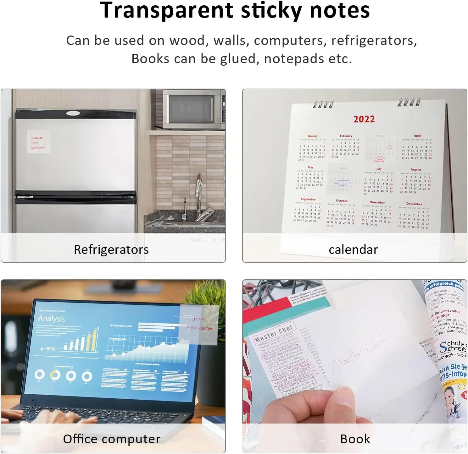150pcs Transparent Sticky Notes Self-Stick Note Pad Clear Notes Self Adhesive Removable for Studying Writing in Text Book Office thumbnail 5