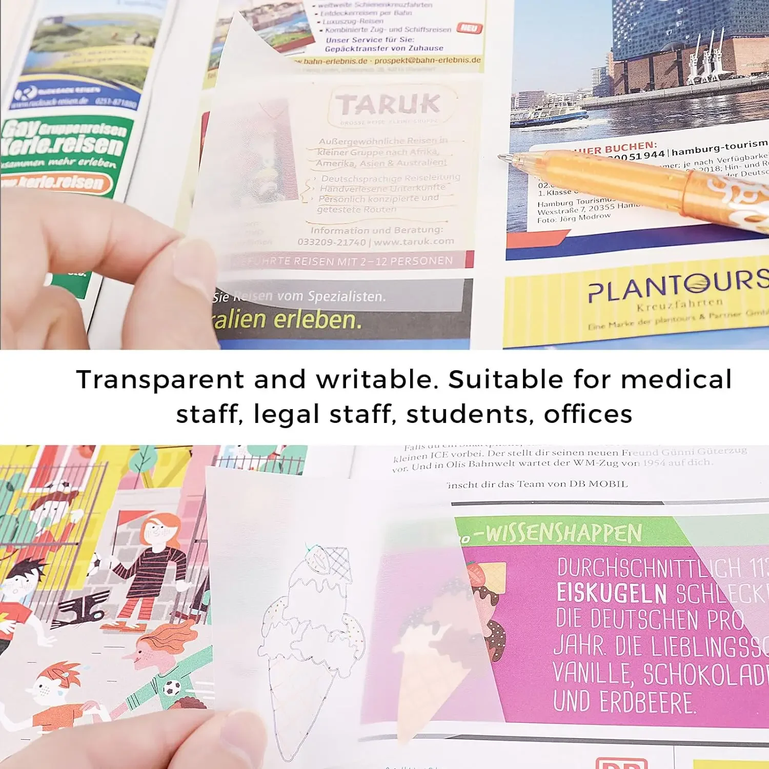 150pcs Transparent Sticky Notes Self-Stick Note Pad Clear Notes Self Adhesive Removable for Studying Writing in Text Book Office thumbnail 6