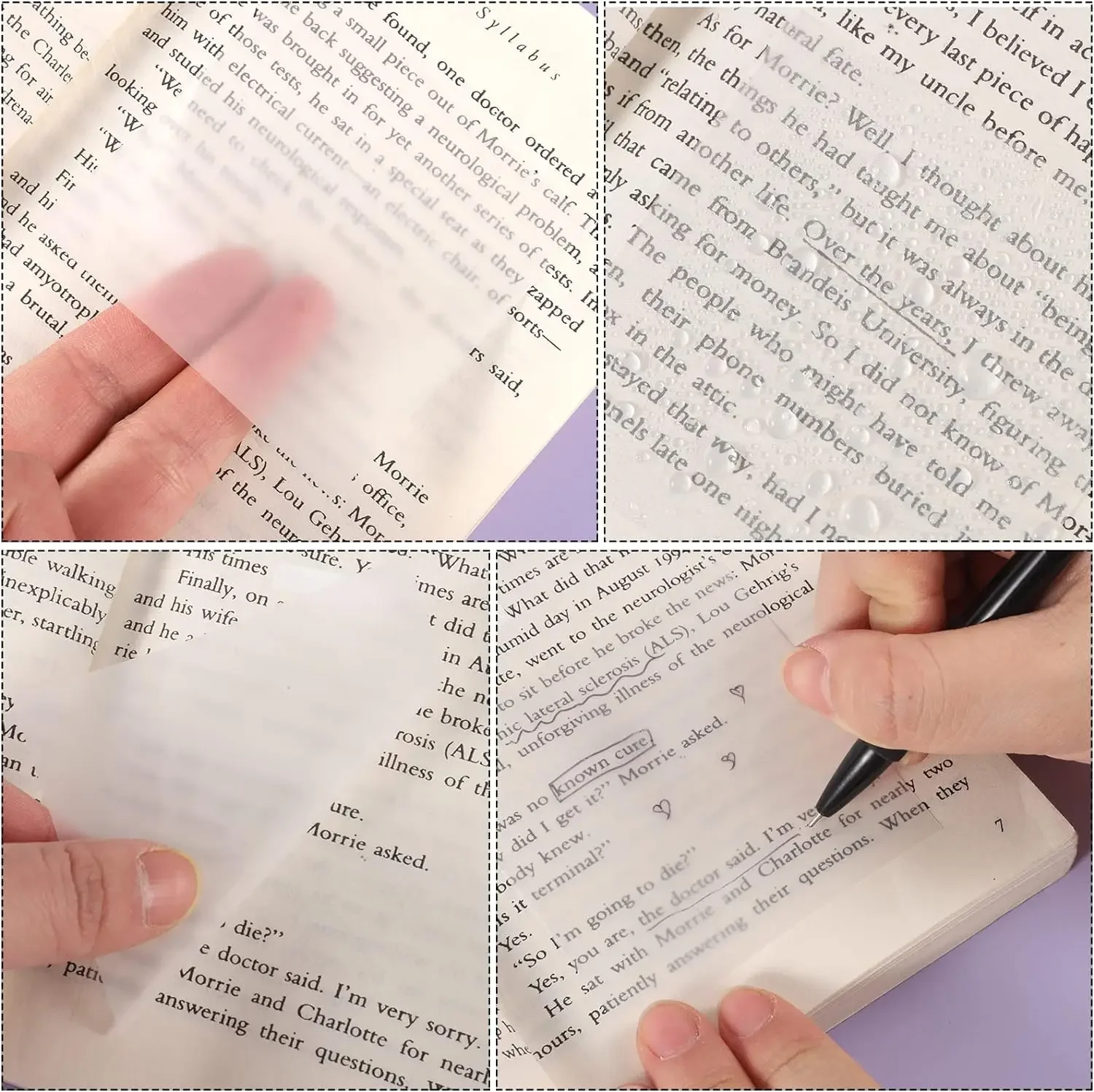 150pcs Transparent Sticky Notes Self-Stick Note Pad Clear Notes Self Adhesive Removable for Studying Writing in Text Book Office thumbnail 2