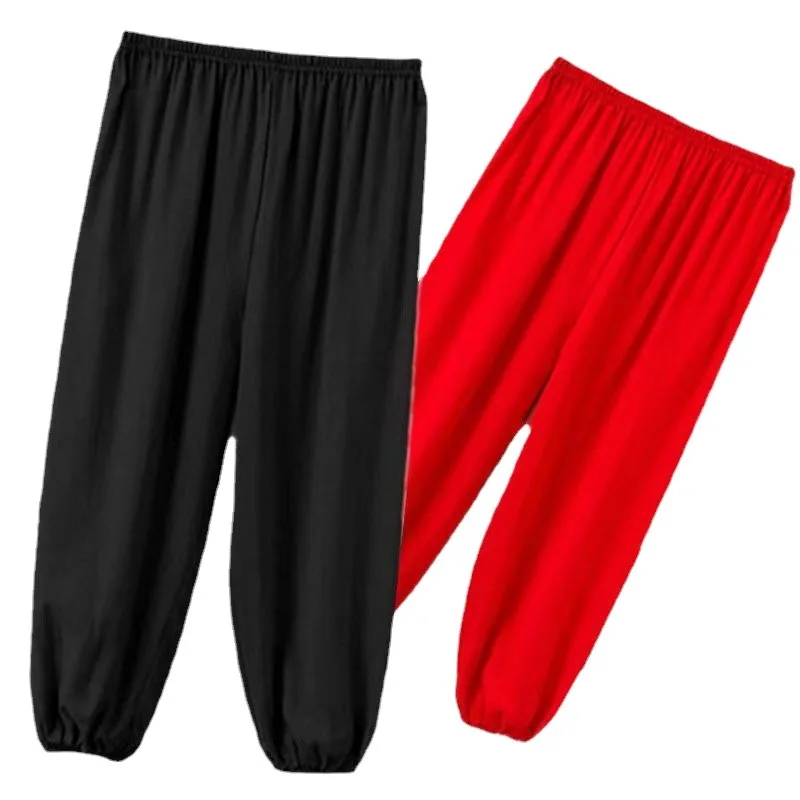 Kids Tai Chi Trousers Martial Art Training Pants Taekwondo Karate Judo Chinese Kung Fu Trousers for Height 100cm-170cm