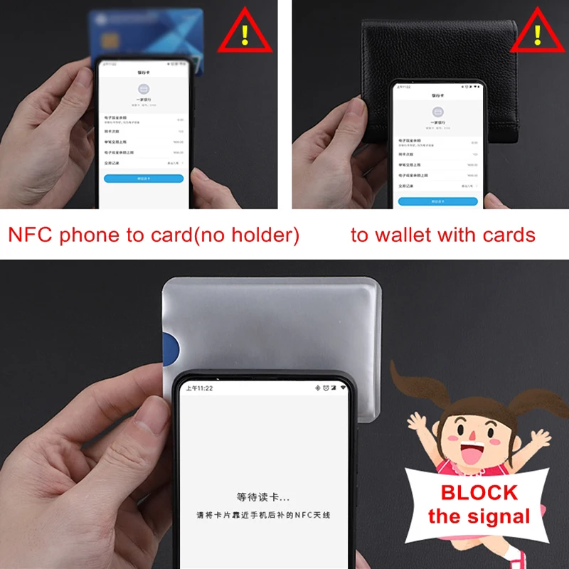10pcs Anti-Scan Card Sleeve Anti-magnetic Anti-theft Anti RFID/NFC scanning Aluminium Foil Safty Bank Card ID Card Card Holder thumbnail 5