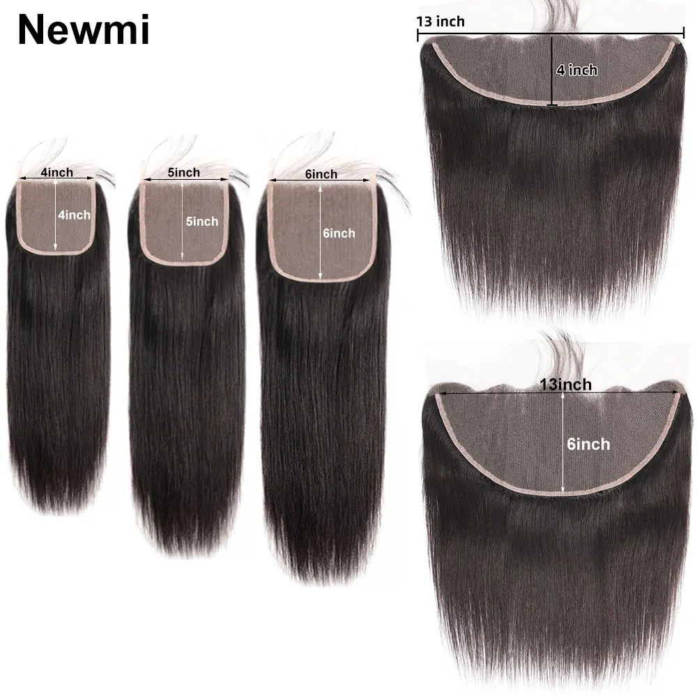 13x6 Lace Frontal Human Hair 4x4 5x5 Lace Closure Human Hair Straight Hair 6x6 Closure Transparent 13x4 Ear to Ear Lace  Frontal