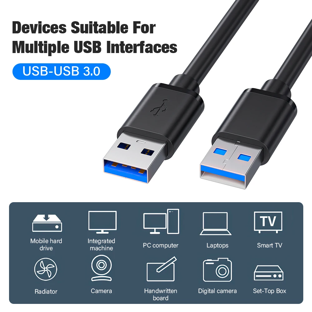 High speed USB to USB Extension Cable Type A Male to Male USB 3.0 2.0 Extender For Hard Disk Xiaomi TV Box USB3.0 1M 2M 3M 5M thumbnail 2