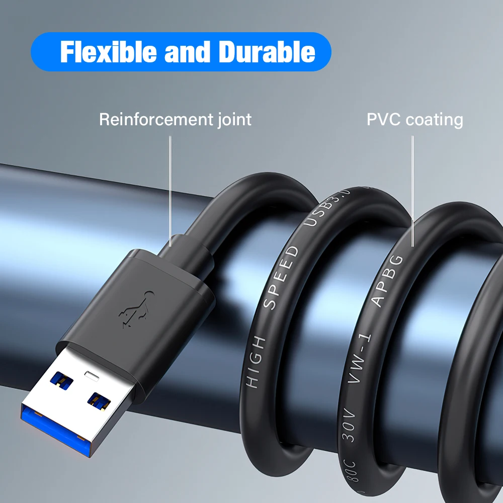 High speed USB to USB Extension Cable Type A Male to Male USB 3.0 2.0 Extender For Hard Disk Xiaomi TV Box USB3.0 1M 2M 3M 5M thumbnail 6
