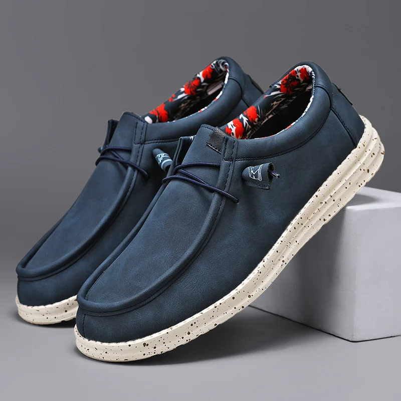 Spring Autumn Men Light Leather Casual Shoes 2023 Chaussures En Cuir Slip-On Flat Plus Big Size 48 49 50 51 Dropshipping thumbnail 4