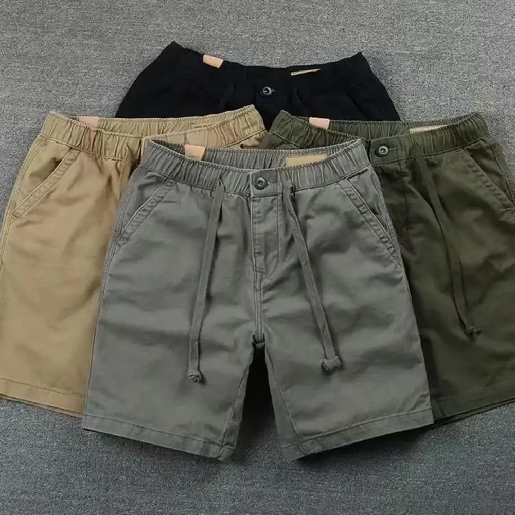 2023 Summer Shorts Men Cotton Solid Casual New High Quality Business Social Shorts Men Bermudas Loose Luxury Khaki Joggers thumbnail 4