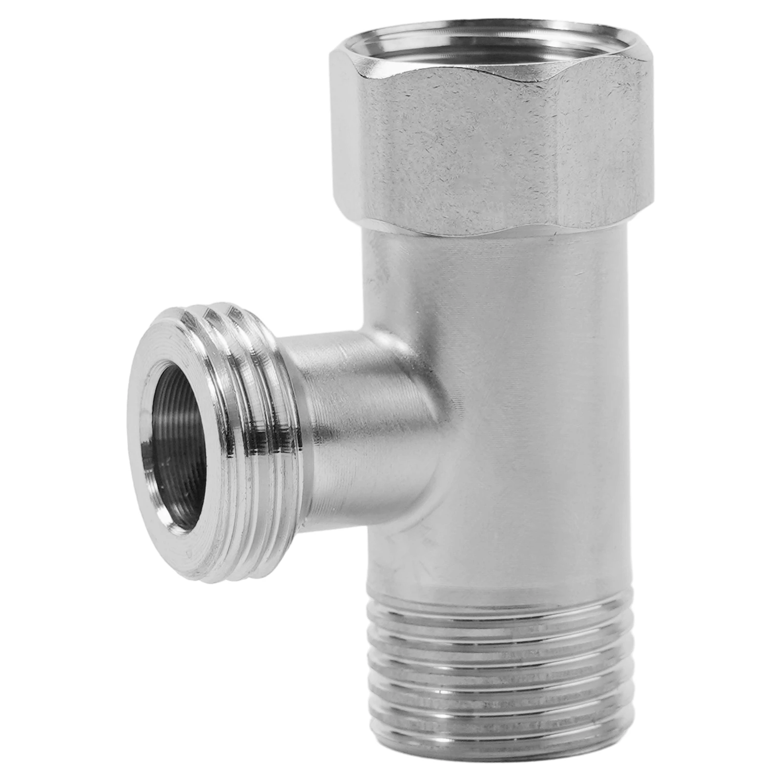 1PC G1/2" T-Valve Bidet Sprayer Shower Fitting Water Heater Toilet Diverter Valve Copper Live Joint Plating Three-Way Device thumbnail 4