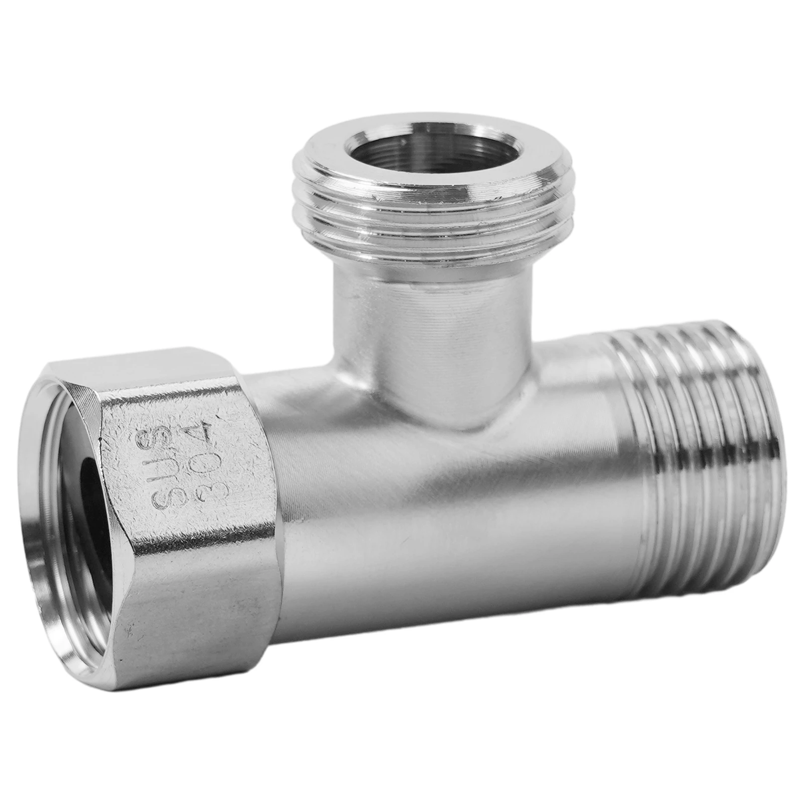 1PC G1/2" T-Valve Bidet Sprayer Shower Fitting Water Heater Toilet Diverter Valve Copper Live Joint Plating Three-Way Device thumbnail 6
