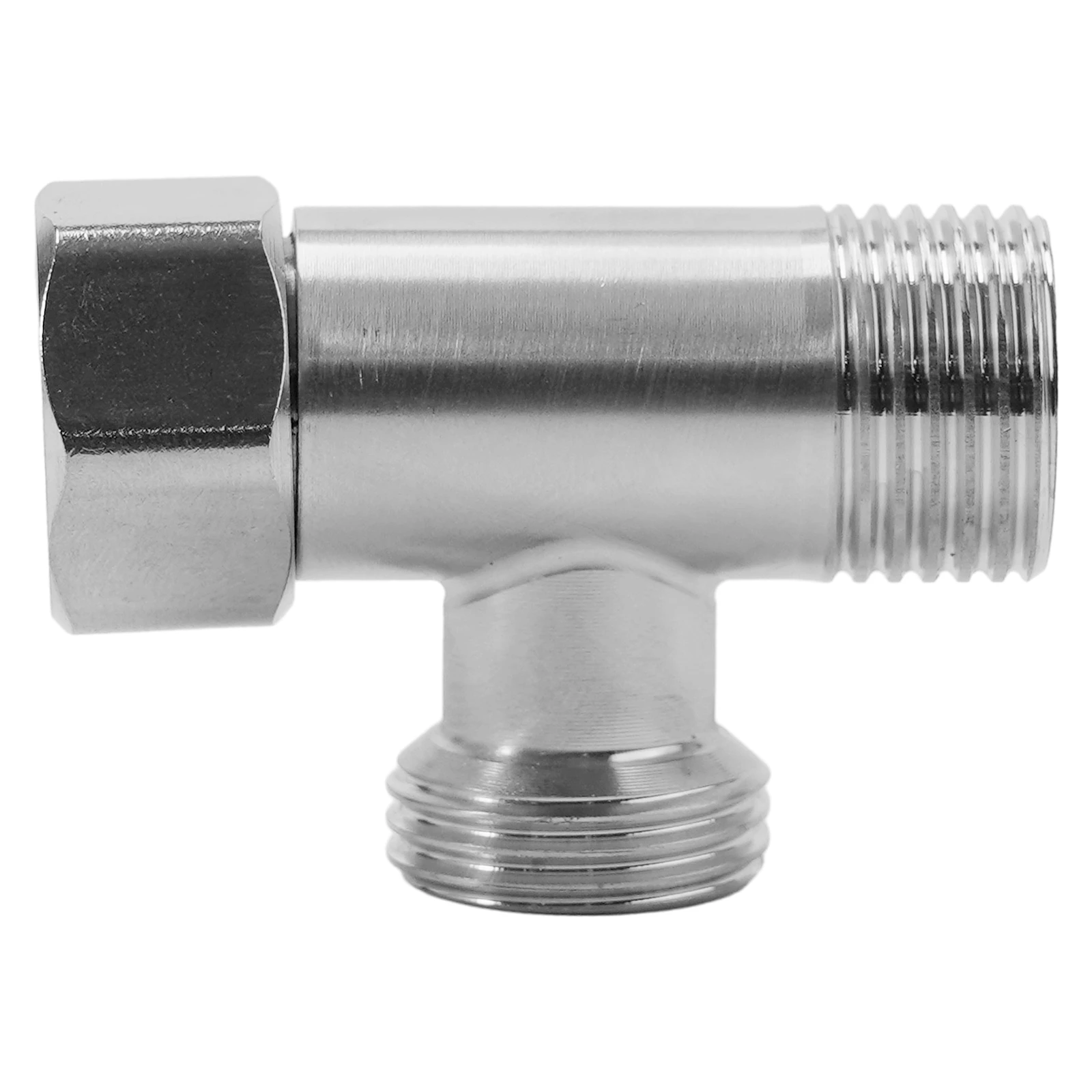 1PC G1/2" T-Valve Bidet Sprayer Shower Fitting Water Heater Toilet Diverter Valve Copper Live Joint Plating Three-Way Device thumbnail 5
