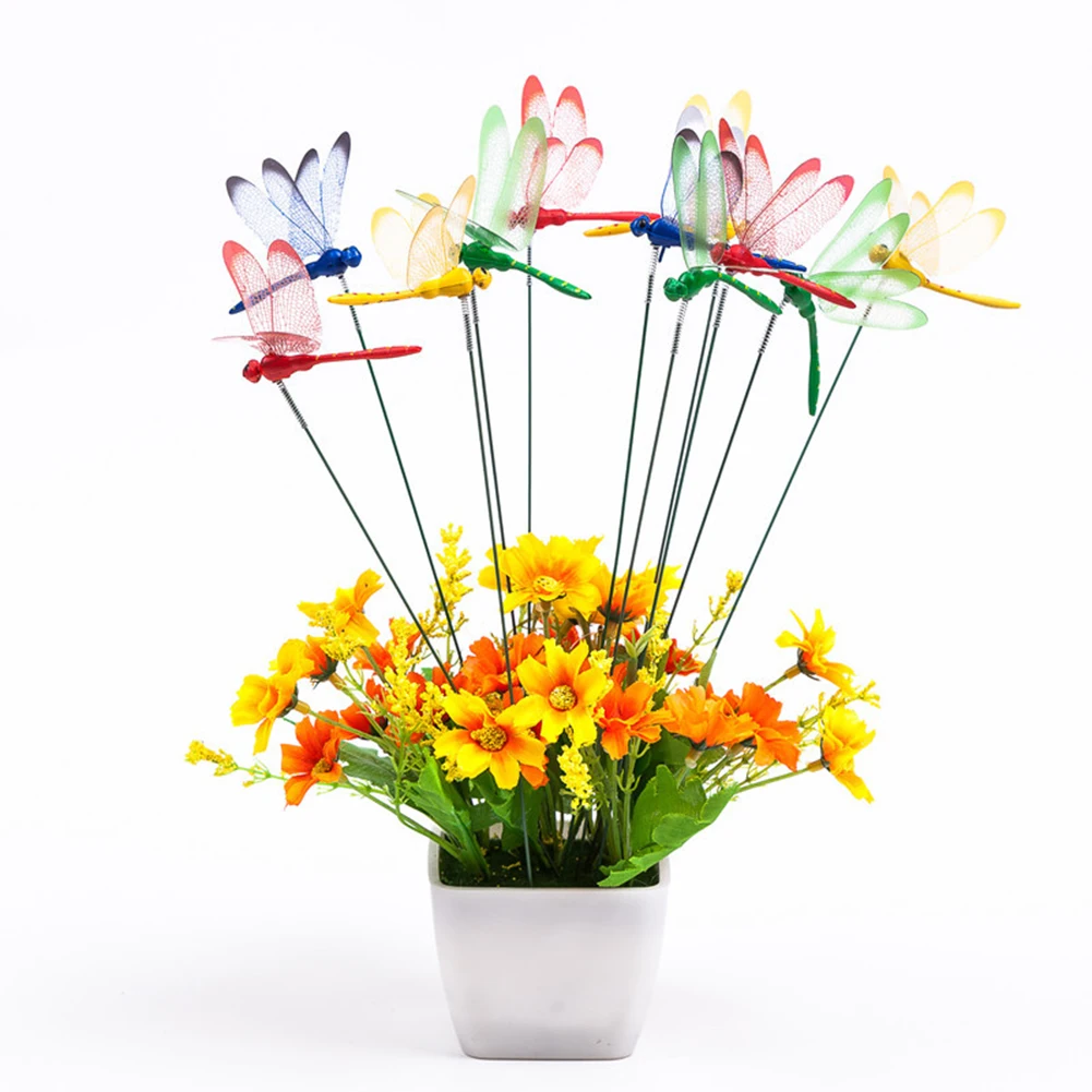 10pcs Simulation Dragonfly Stakes Waterproof Garden Decoration Patio Decoration Home Decoration Classroom Teaching Tools thumbnail 4