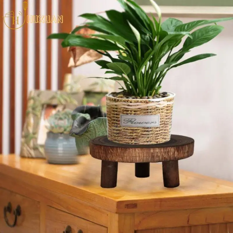 New Wooden Plant Stand Flower Pot Base Holder Stool Garden Flower Display thumbnail 4