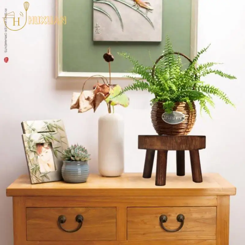 New Wooden Plant Stand Flower Pot Base Holder Stool Garden Flower Display thumbnail 3