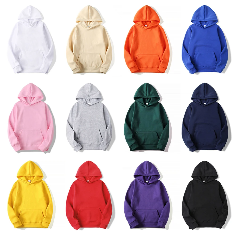 Plain Pullover Fleece Hoodies Unisex Wholesale Hooded Sweatshirt Men Cheap Sublimation Black Hoodie For Men Sudaderas De Hombre thumbnail 2