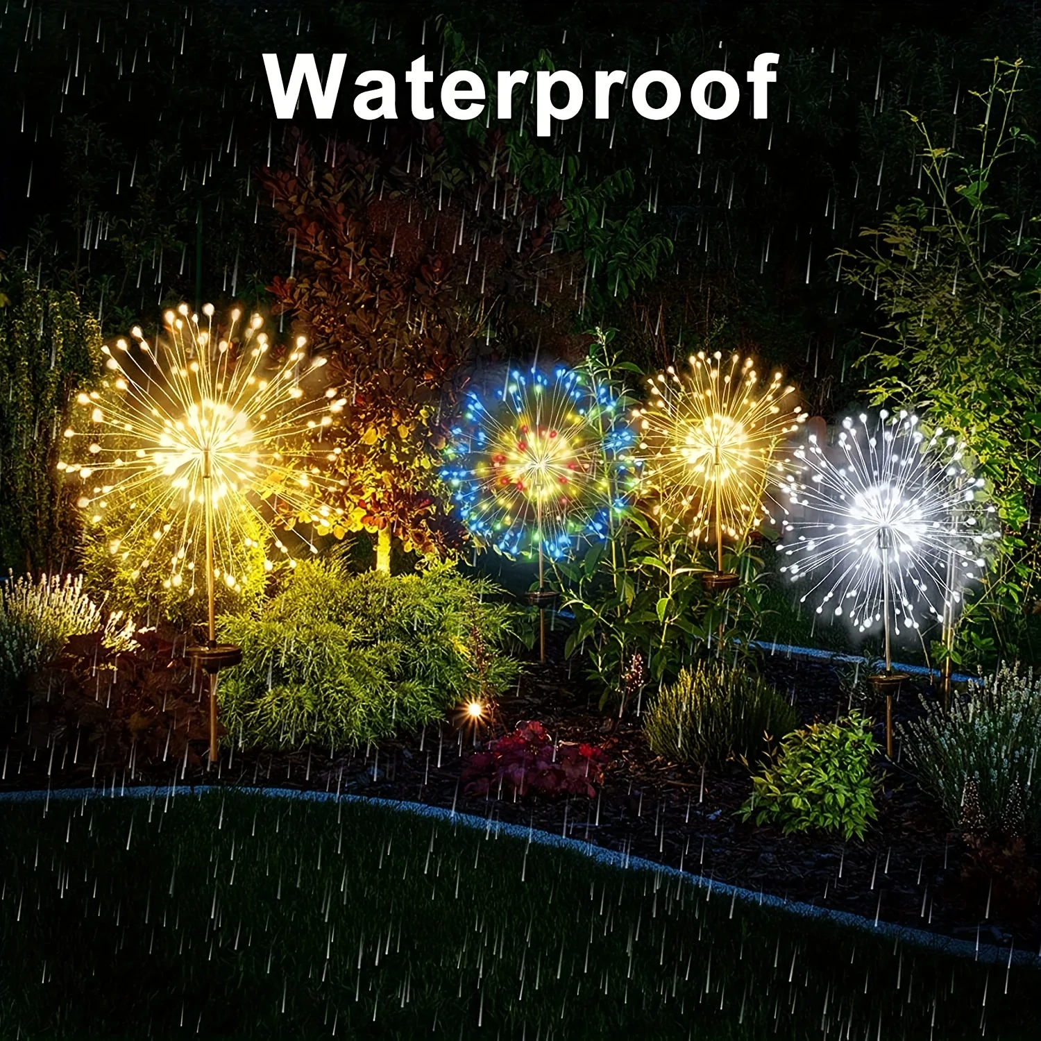 1 Pack Solar Fireworks Lights Outdoor,Holiday Lighting Firework Lights For Garden Patio,Halloween,Christmas,Wedding,Wall Decor thumbnail 2