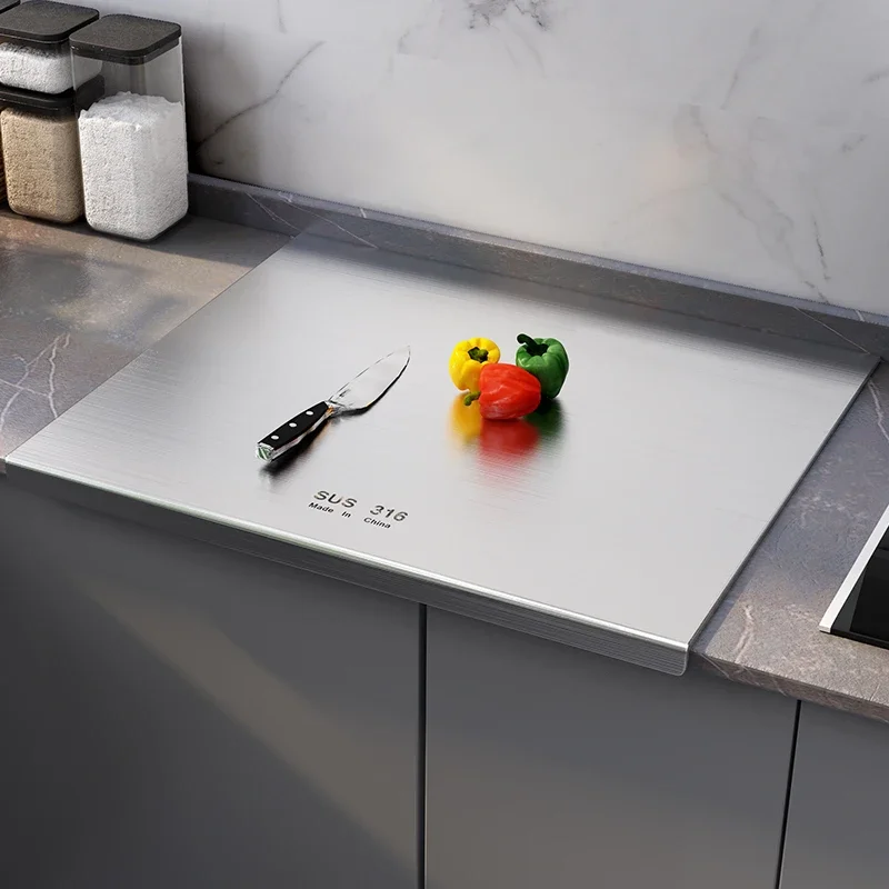 316 stainless steel panel and chopping board, kitchen household thickened double sided extra large kneaded surface cutting board thumbnail 6