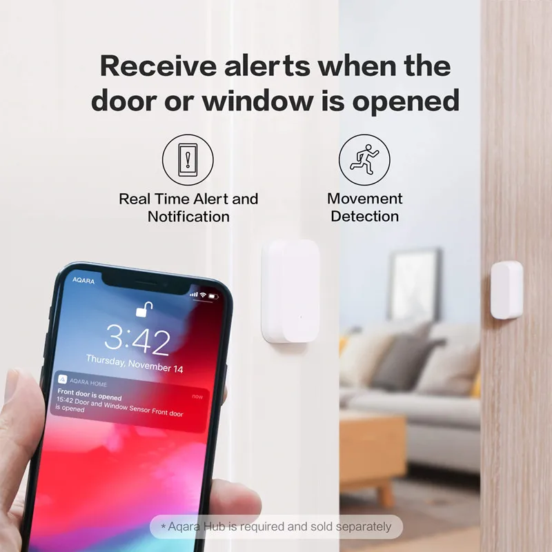Aqara Door Window Sensor Zigbee Wireless Connection Smart Mini Door Sensor Work With APP HomeKit Mi Home For Xiaomi Smart Home thumbnail 6