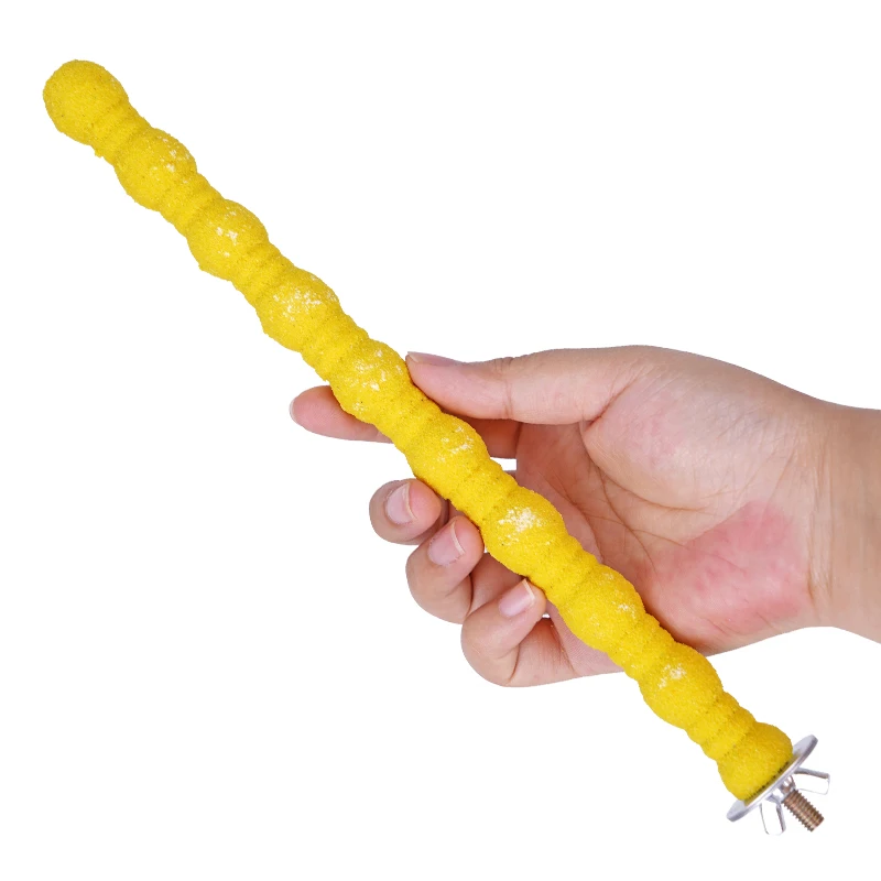 Pet Parrot Claw Grinding Stick Wooden Stick Bird Perching Sand Parakeet Grinding Bar Teeth Bites Toy For Parrot Cage Accessories thumbnail 3