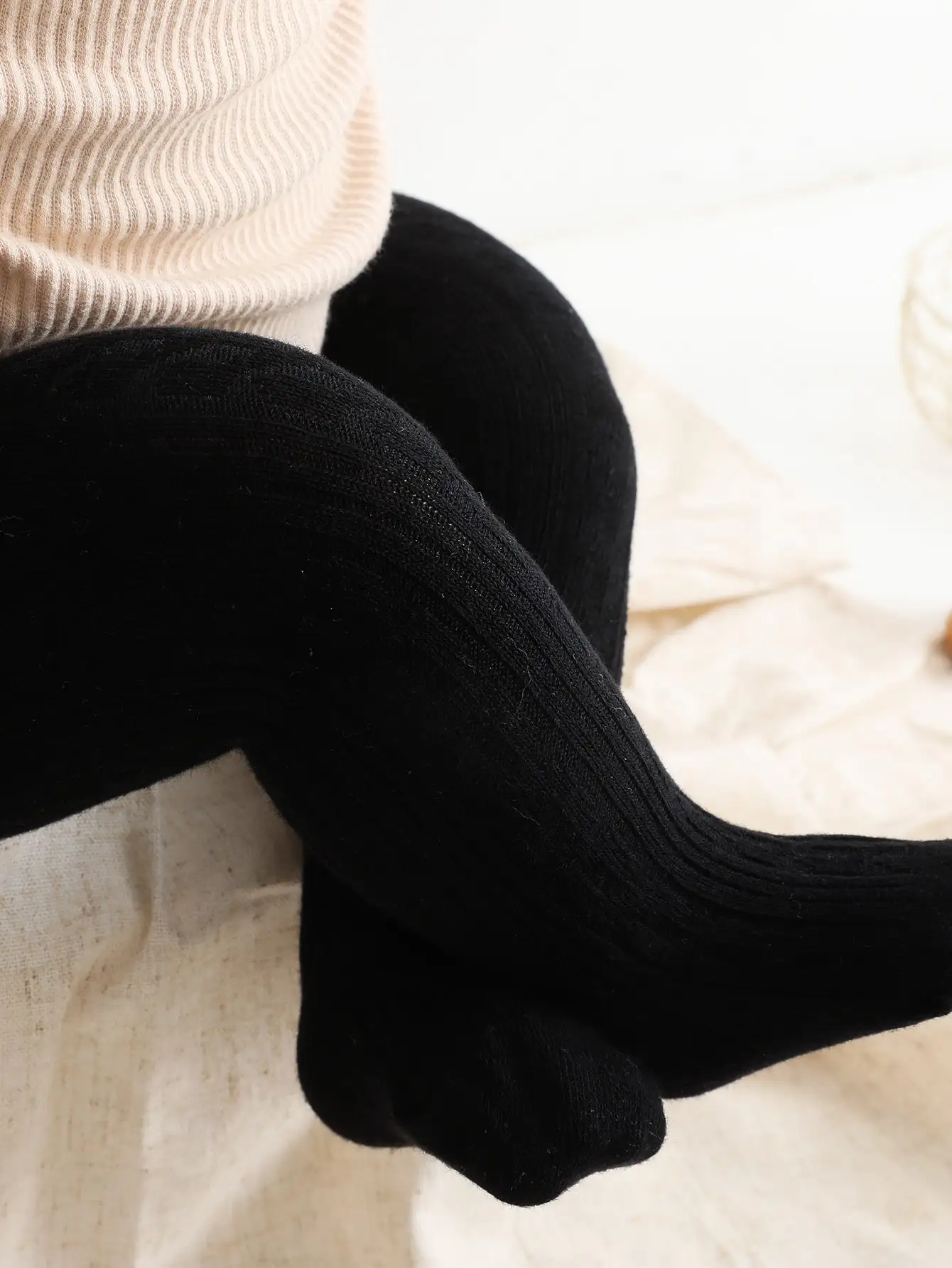 4pairs Cute Baby Girls Mesh Cable Knit Tights Spring Autumn Winter Cotton Stocking Breathable Pantyhose For Toddler Girls thumbnail 3