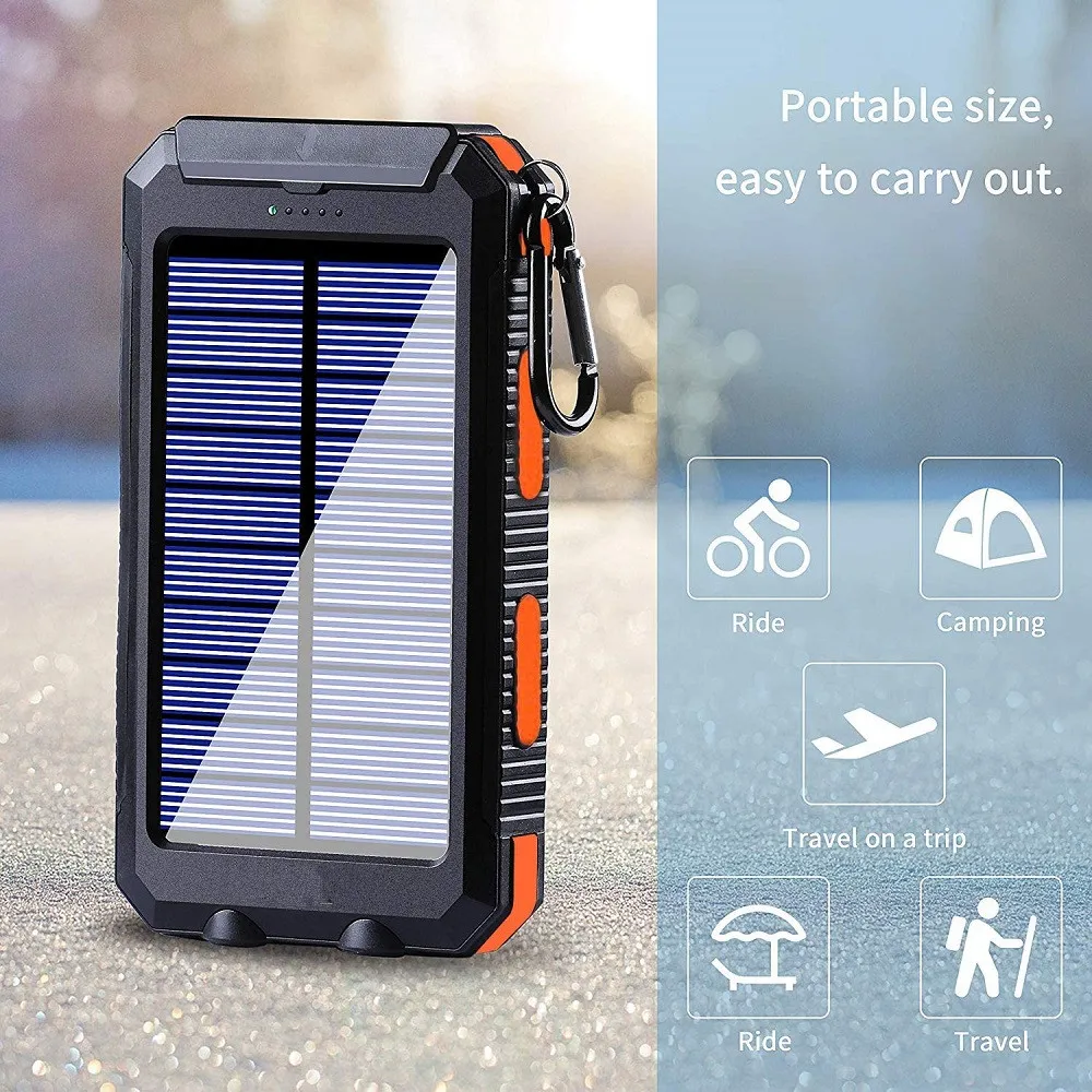 Solar Power Bank 80000mAh Portable Charging Poverbank External Battery Charger Strong Light LDE Light for All Smartphones thumbnail 3