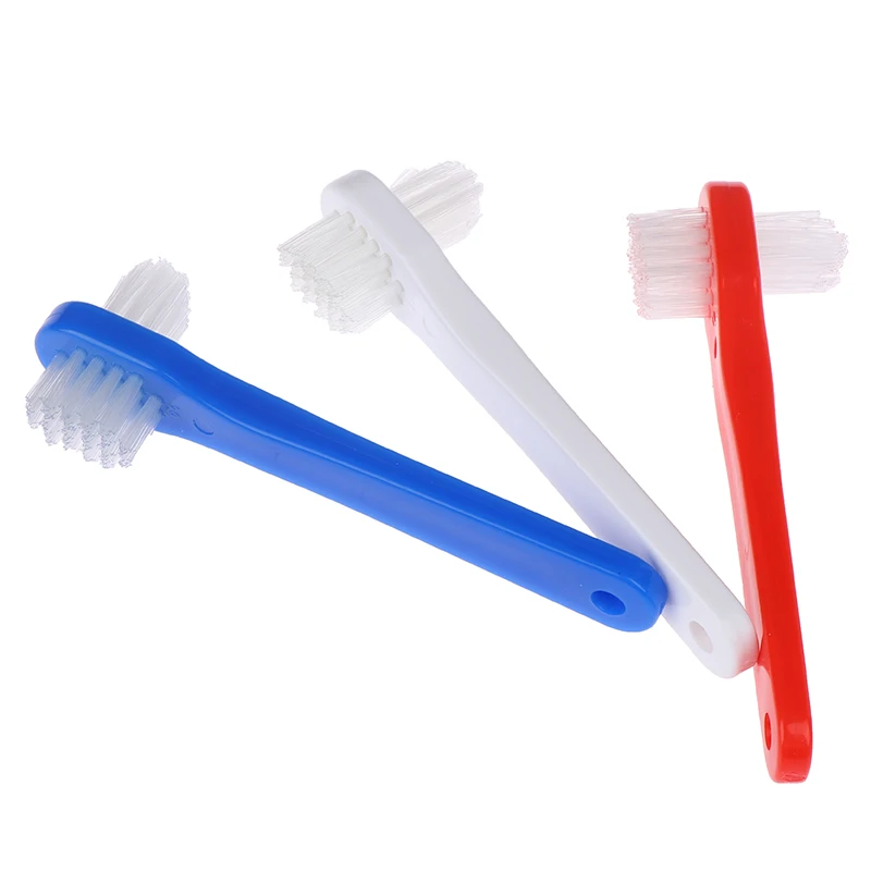 1 Pcs T-shape Denture Dedicated Plastic Brush Toothbrush Dual Head False Teeth Brushes Cleaner For Oral Health thumbnail 6