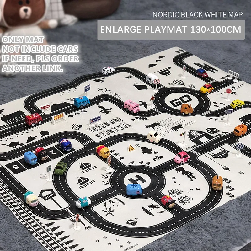 City Traffic Car Park Play Mat Waterproof Parking Lot Kids Playmat Kids Rug Boy Girl Educational Toys for Children Map ​ thumbnail 3