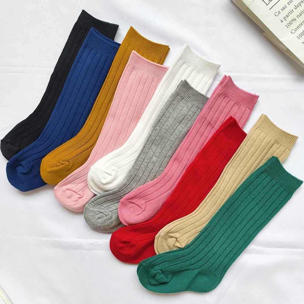 New Baby Stockings Spanish Boys And Girls Cotton Sock Long Soft Striped Children's Knee High Socks Kids School Uniform Socken thumbnail 2